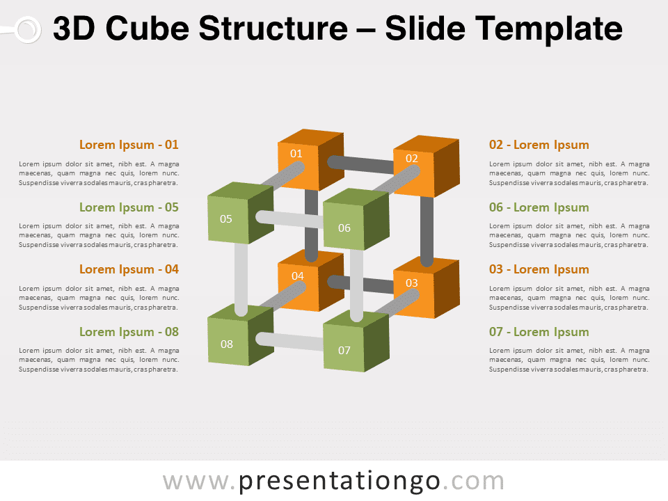 Estructura de Cubo 3D - Gráfico Gratis Para PowerPoint Y Google Slides