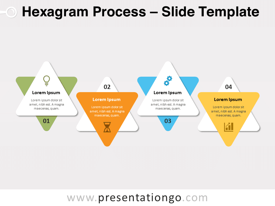 Proceso de Hexagrama Gráfico Gratis Para PowerPoint Y Google Slides