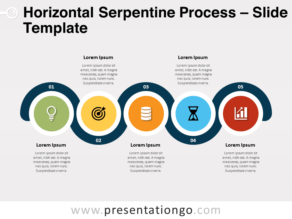 Proceso Serpenteante Horizontal - Diagrama Gratis Para PowerPoint Y Google Slides