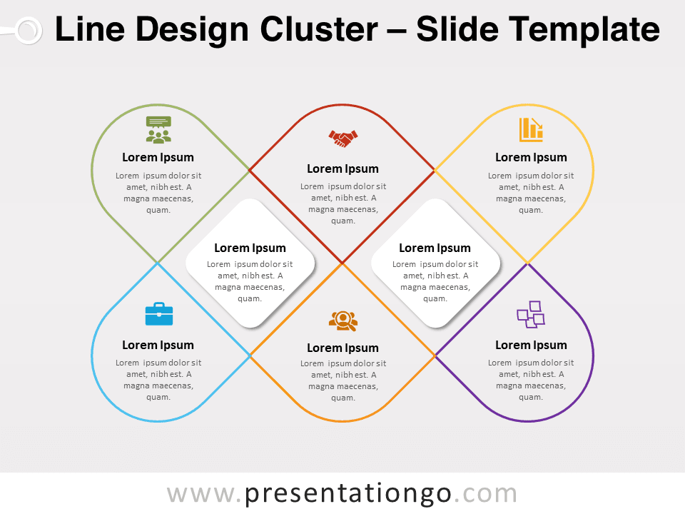 Diseño de Línea de Clúster - Diagrama Gratis Para PowerPoint Y Google Slides