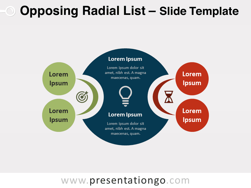 Lista Radial Opuesta Gráfico Gratis Para PowerPoint Y Google Slides