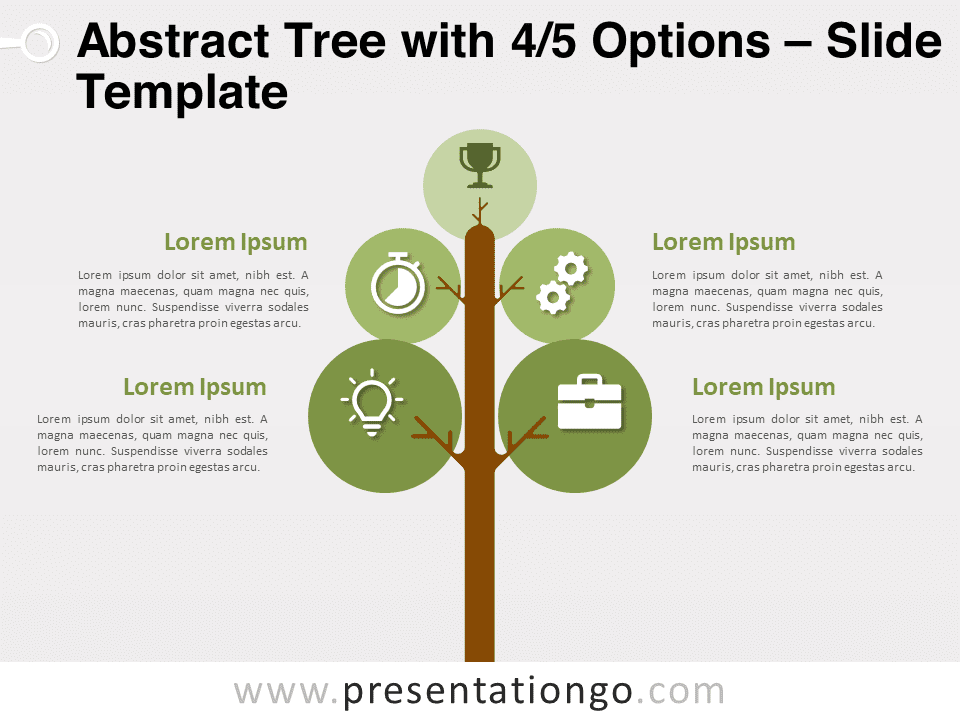 Árbol Abstracto con 4/5 Opciones - Gráfico Gratis Para PowerPoint Y Google Slides