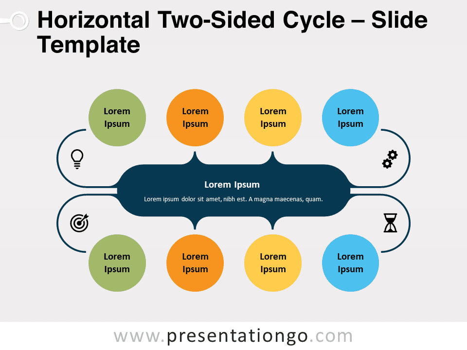 Ciclo Horizontal de Dos Lados - Diagrama Gratis Para PowerPoint Y Google Slides