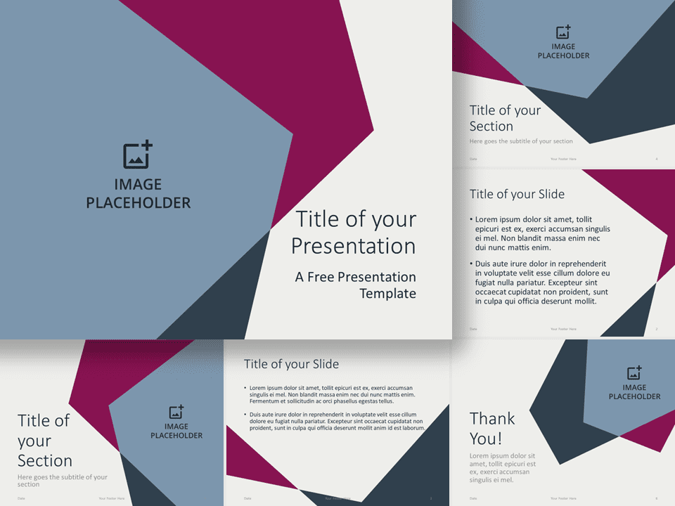 Plantilla de Polígonos Irregulares Gratis Para PowerPoint Y Google Slides