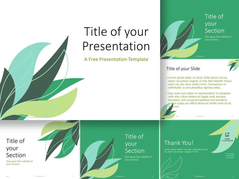 Plantilla de Hojas Tropicales Gratis Para PowerPoint Y Google Slides
