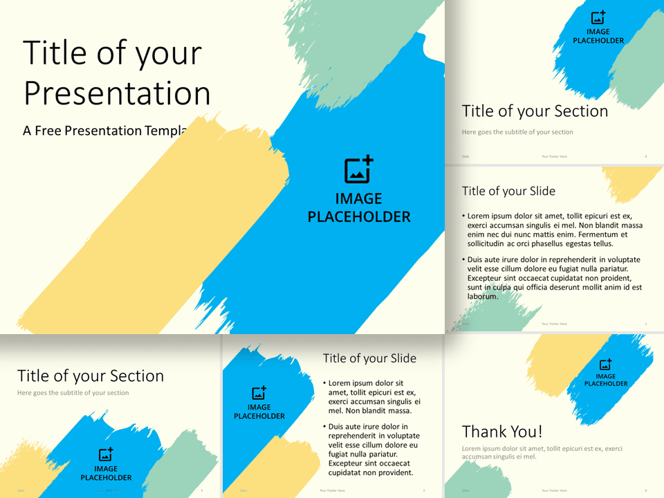Plantilla de Pinceles Gratis Para PowerPoint Y Google Slides