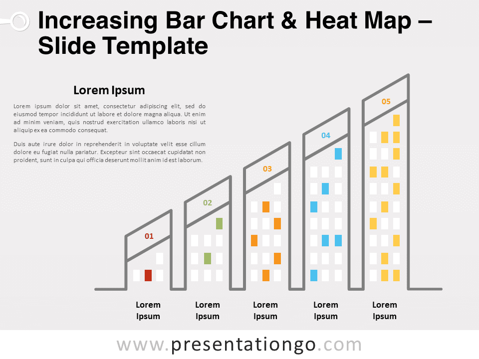 Gráfico de Barras Creciente y Mapa de Calor - Gráfico Gratis Para PowerPoint Y Google Slides