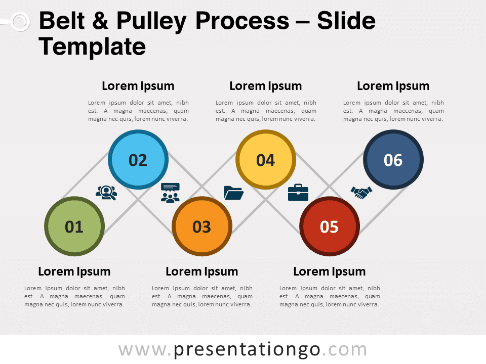Proceso de Correa Y Polea Gráfico Gratis Para PowerPoint Y Google Slides