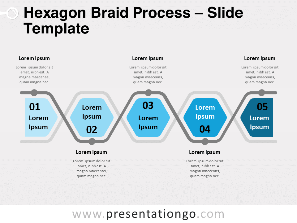 Proceso de Trenza Hexagonal - Diagrama Gratis Para PowerPoint Y Google Slides