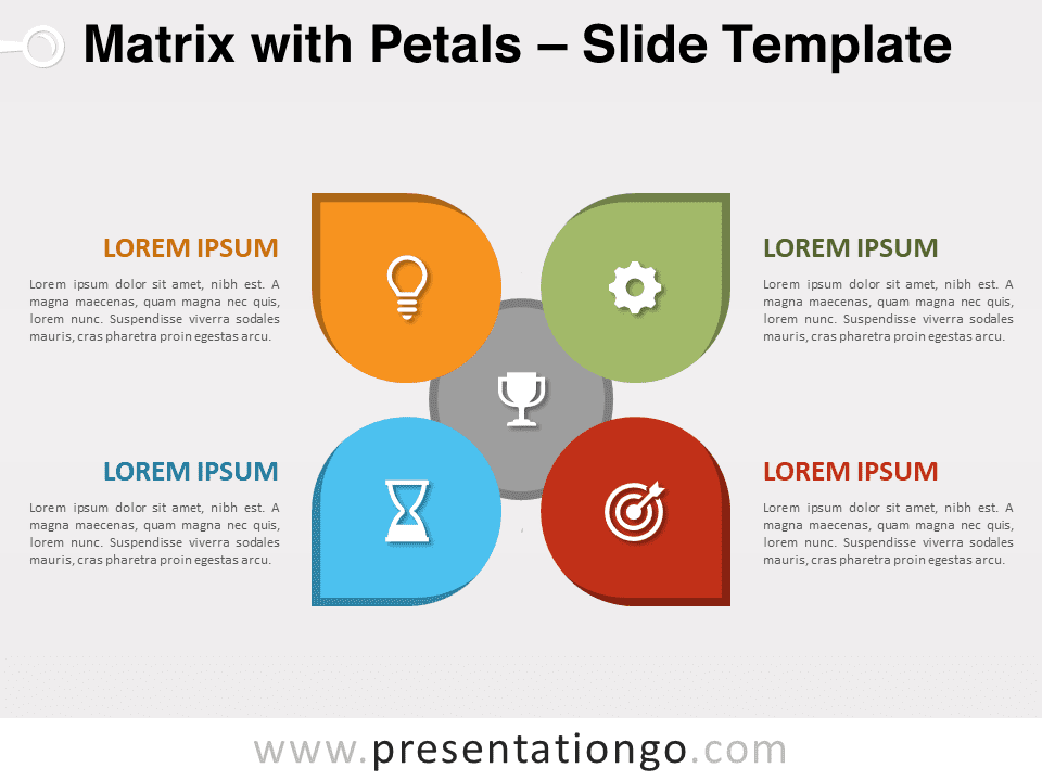 Matriz Con Pétalos Gráfico Gratis Para PowerPoint Y Google Slides