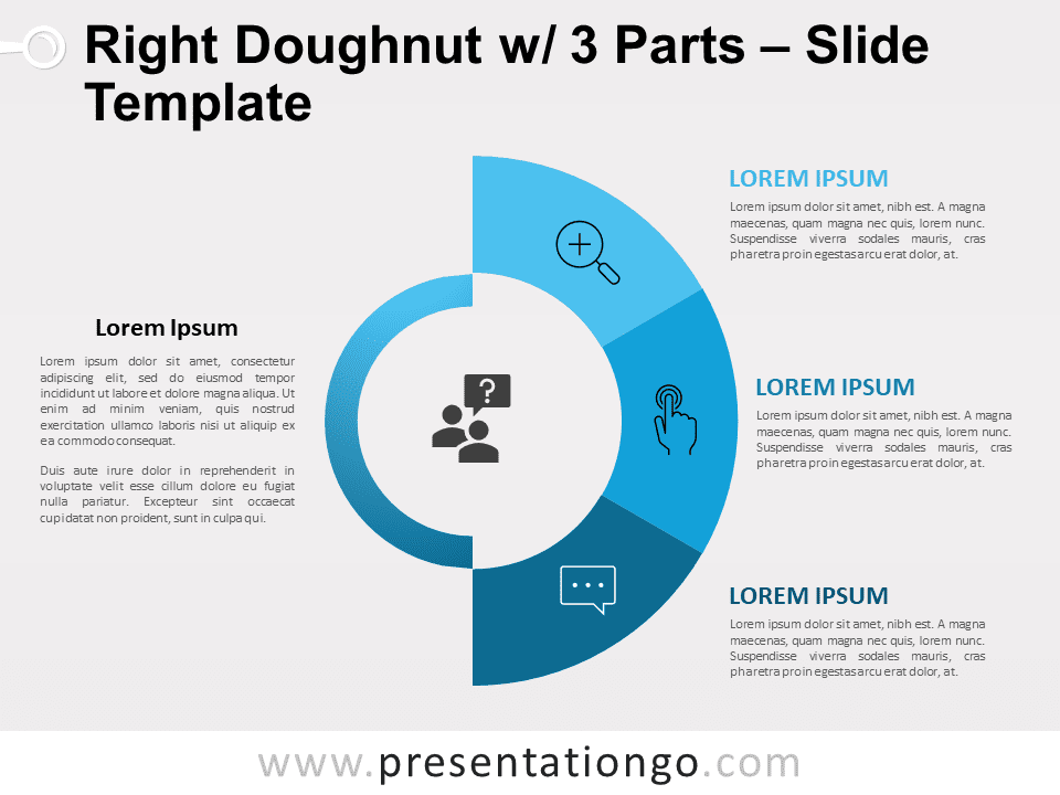 Dona Derecha Con 3 Partes - Diagrama Gratis Para PowerPoint Y Google Slides