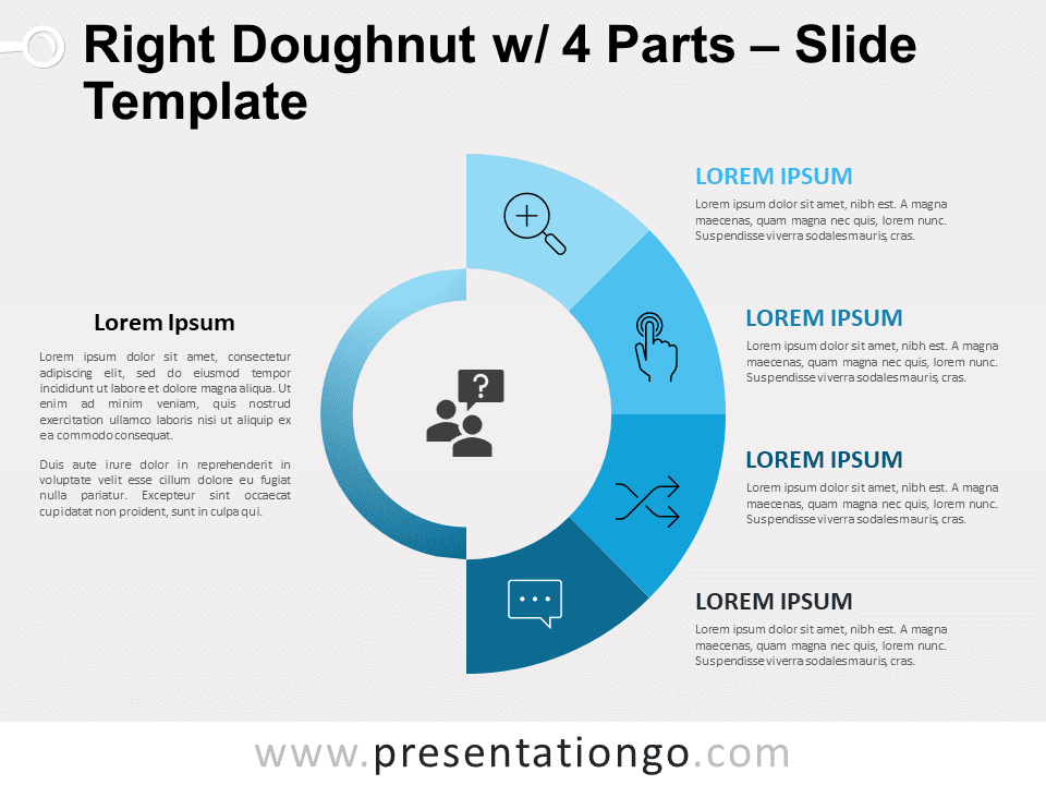 Dona Derecha Con 4 Partes - Diagrama Gratis Para PowerPoint Y Google Slides