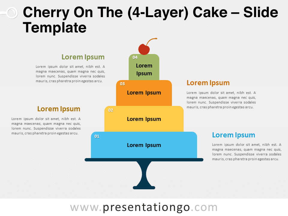 Tarta de Cereza (De 4 Capas) - Gráfico Gratis Para PowerPoint Y Google Slides