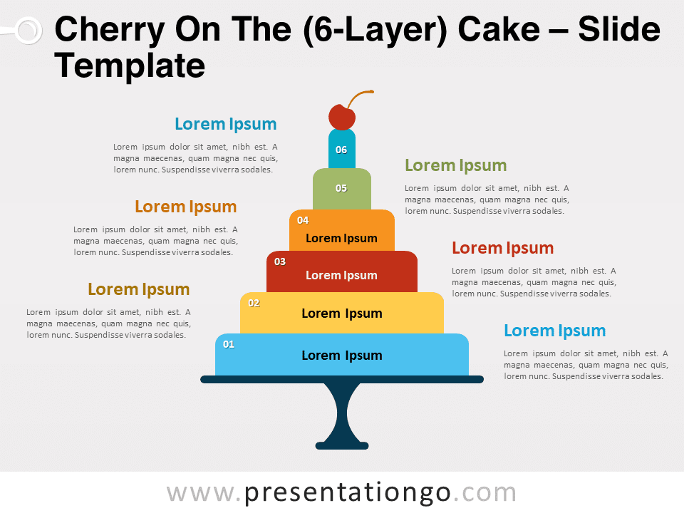 Tarta de Cereza (De 6 Capas) - Gráfico Gratis Para PowerPoint Y Google Slides