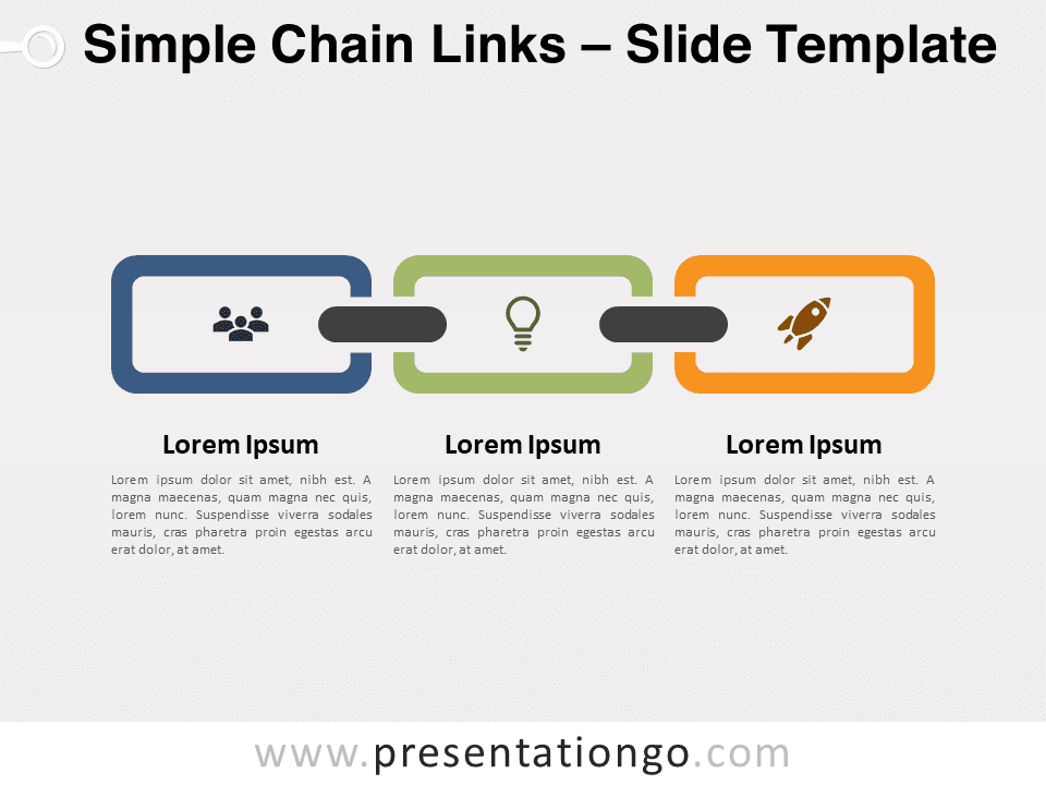 Eslabones de Cadena Simples Gráfico Gratis Para PowerPoint Y Google Slides