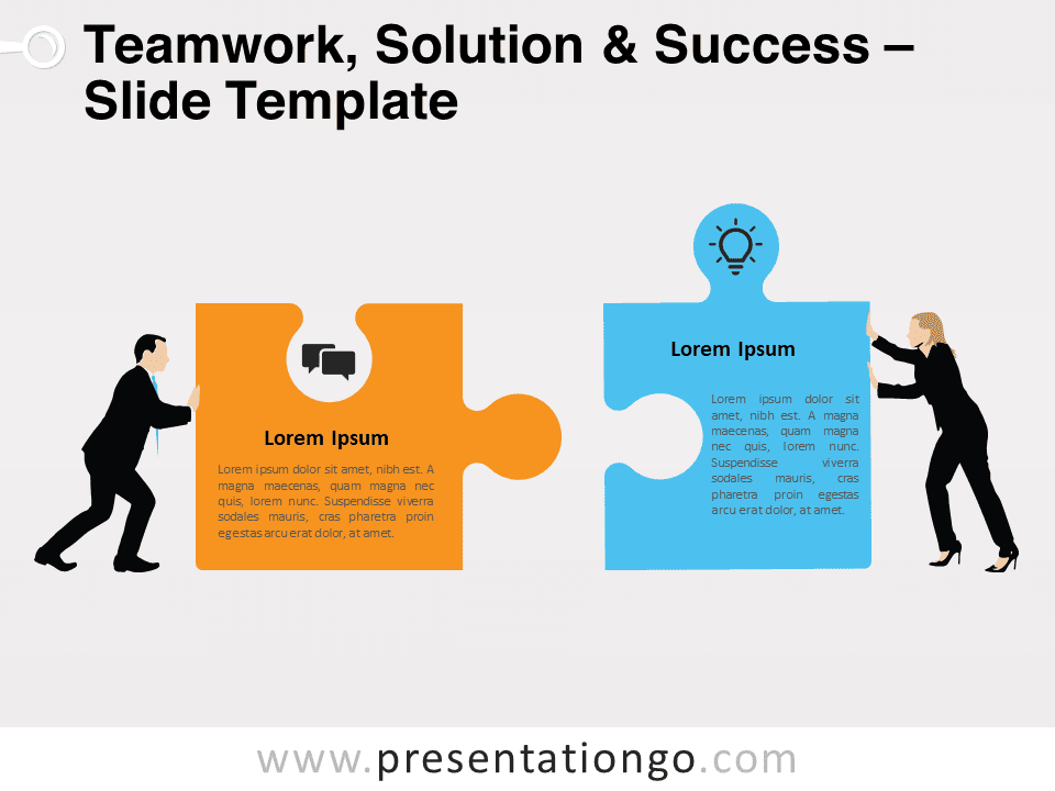 Equipo, Solución Y Éxito - Gráfico Gratis Para PowerPoint Y Google Slides
