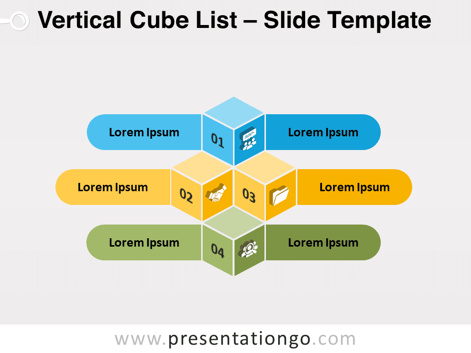 Lista de Cubos Verticales - Gráfico Gratis Para PowerPoint Y Google Slides