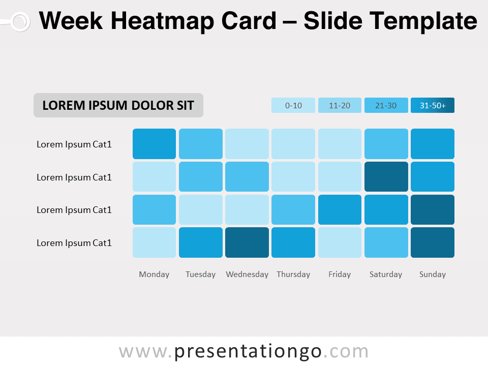 Tarjeta de Mapa de Calor Semanal - Gráfico Gratis Para PowerPoint Y Google Slides