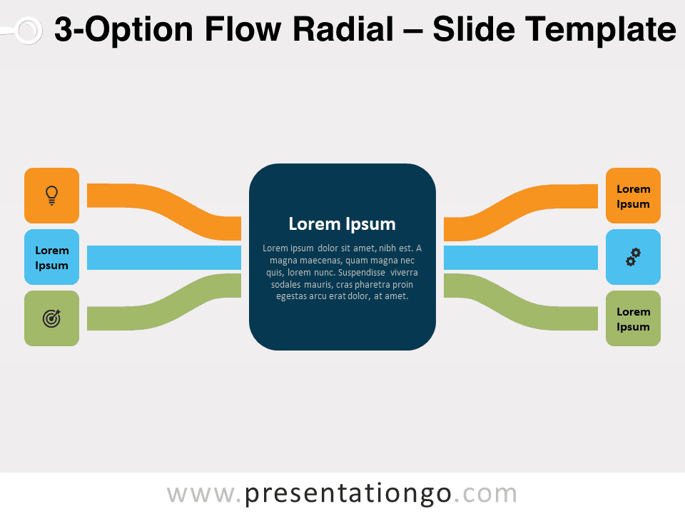 Flujo Radial de 3 Opciones - Diagrama Gratis Para PowerPoint Y Google Slides