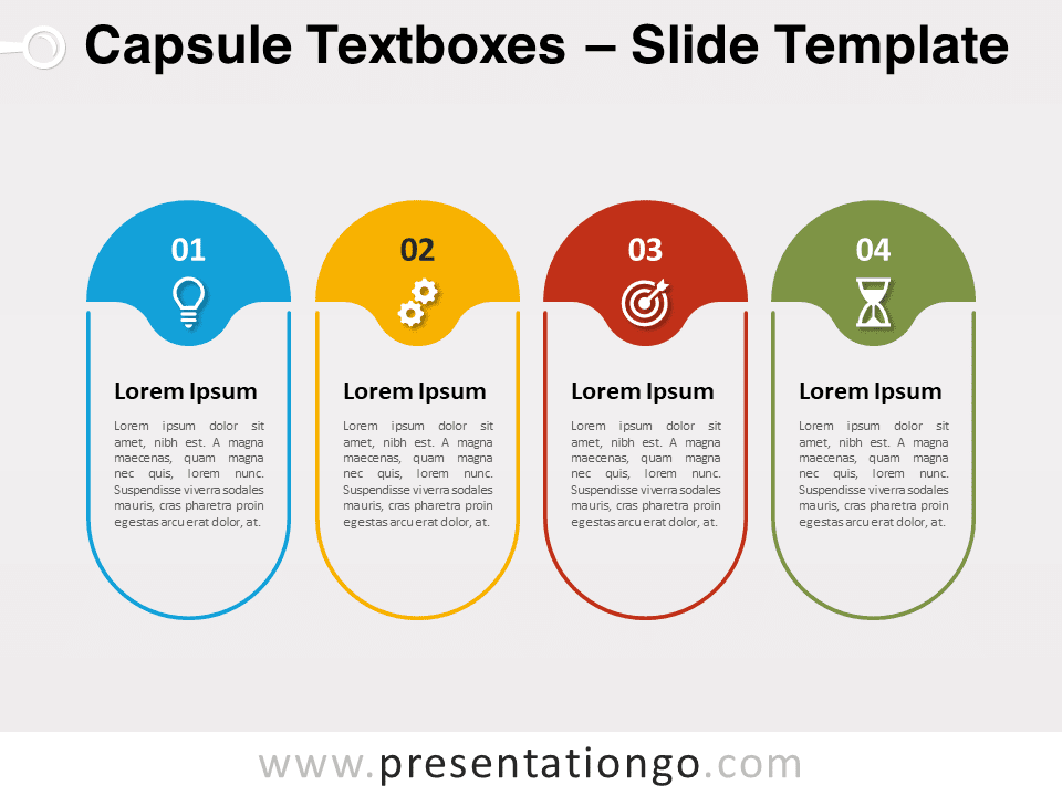 Cajas de Texto en Forma de Cápsula - Gráfico Gratis Para PowerPoint Y Google Slides