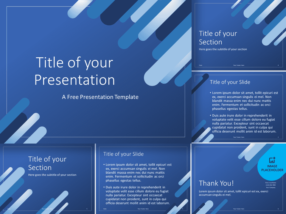 Plantilla Gratis de Gradiente Azul Dinámico Para PowerPoint Y Google Slides