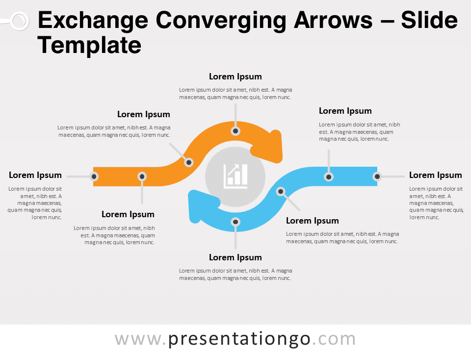 Intercambio de Flechas Convergentes - Diagrama Gratis Para PowerPoint Y Google Slides