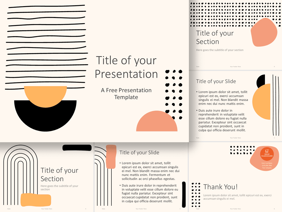 Plantilla Gratis de Arte Abstracto de Mediados de Siglo Para PowerPoint Y Google Slides