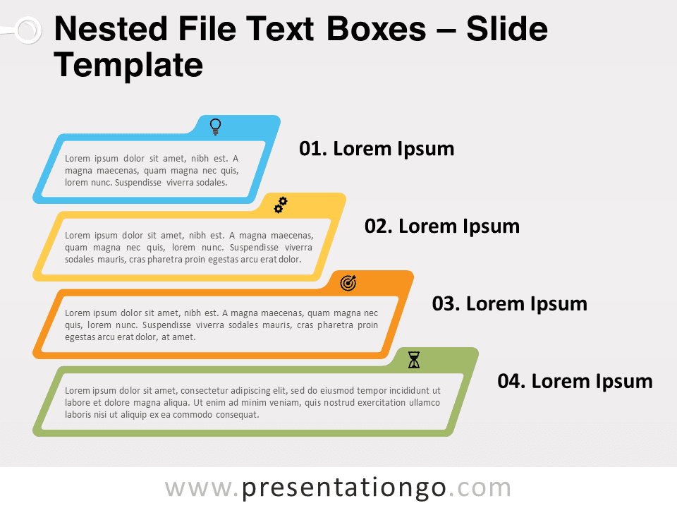 Cuadros de Texto de Archivos Anidados - Gráfico Gratis Para PowerPoint Y Google Slides