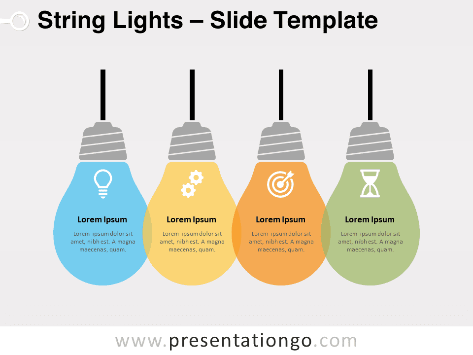 Luces de Cuerda Diagrama Gratis Para PowerPoint Y Google Slides