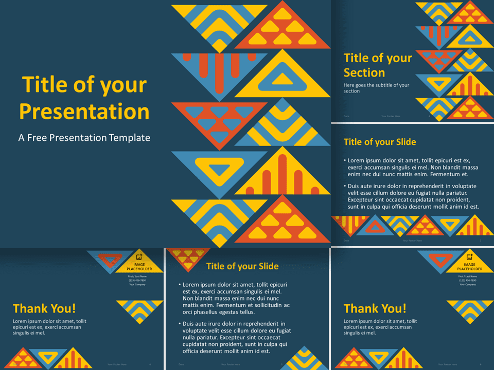 Plantilla Gratis de Arte de Triángulos Para PowerPoint Y Google Slides