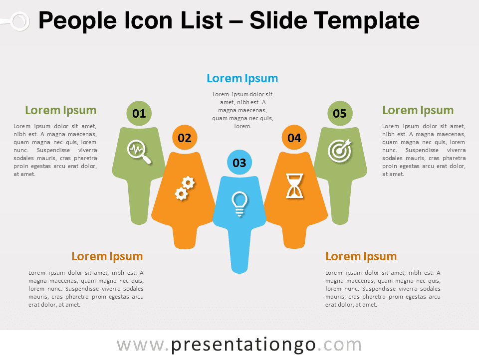 Lista de Iconos de Personas - Gráfico Gratis Para PowerPoint Y Google Slides