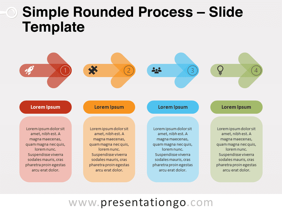 Proceso Sencillo Y Redondeado - Gráfico Gratis Para PowerPoint Y Google Slides