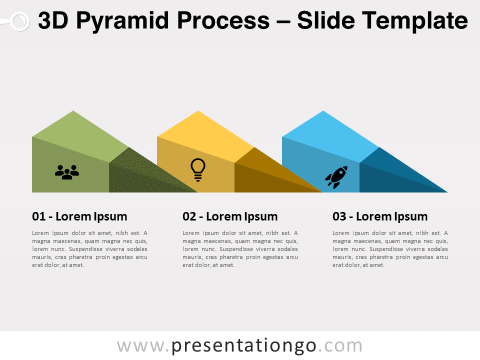 Proceso de Pirámide 3D - Diagrama Gratis Para PowerPoint Y Google Slides