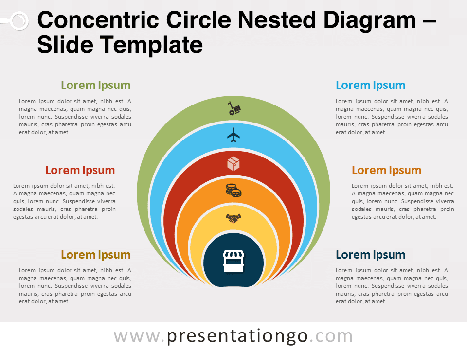 Diagrama de Círculos Concéntricos - Gráfico Gratis Para PowerPoint Y Google Slides