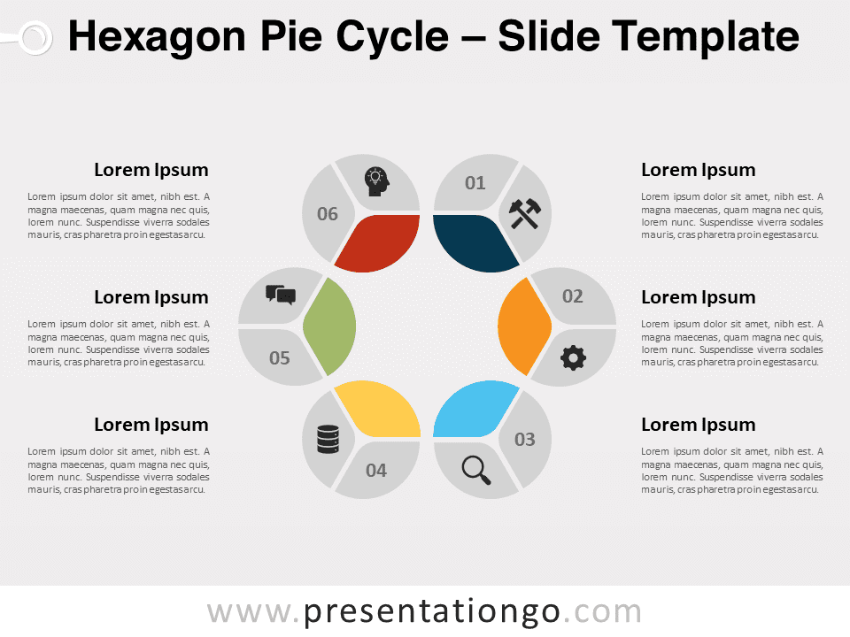 Gráfico Circular de Hexágono Gratis Para PowerPoint Y Google Slides