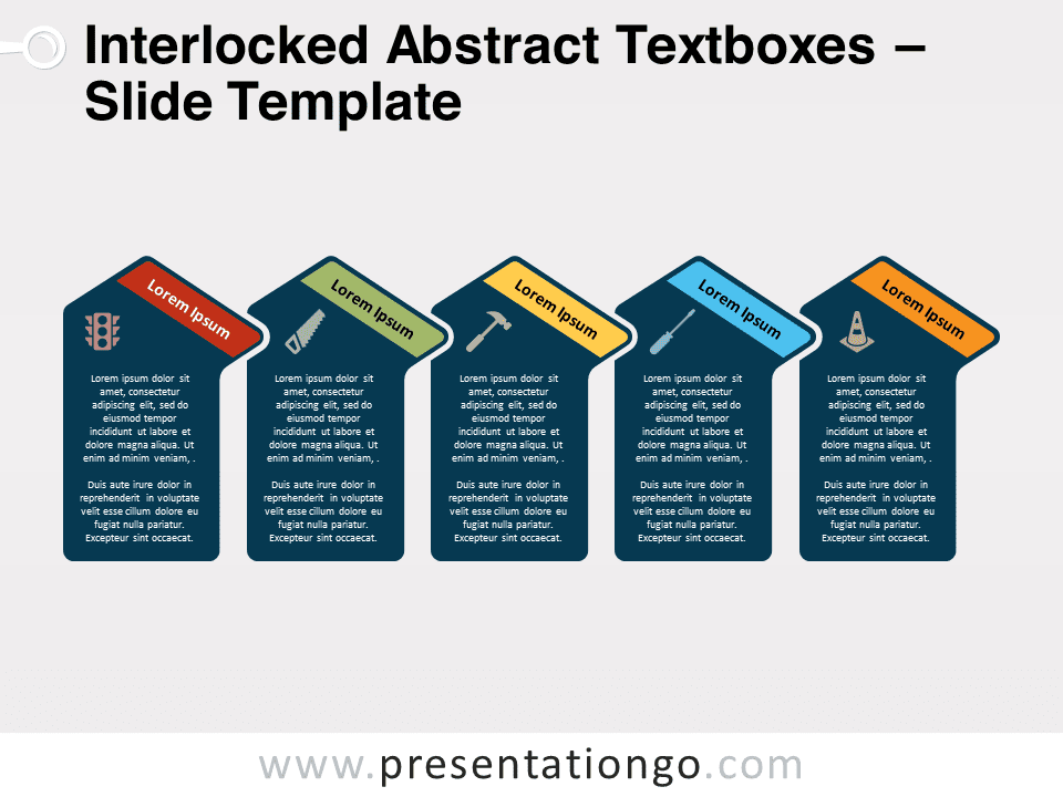 Cuadros de Texto Abstractos Interconectados - Gráfico Gratis Para PowerPoint Y Google Slides