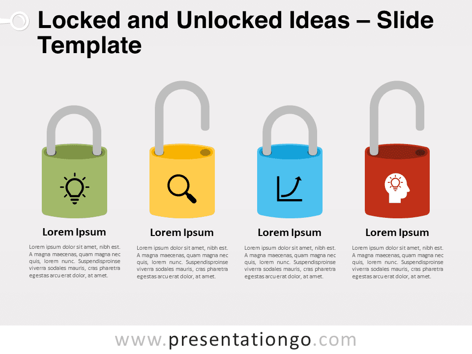 Ideas Bloqueadas Y Desbloqueadas - Gráfico Gratis Para PowerPoint Y Google Slides
