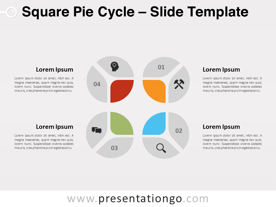 Gráficos Circulares Formando Cuadro Gratis Para PowerPoint Y Google Slides