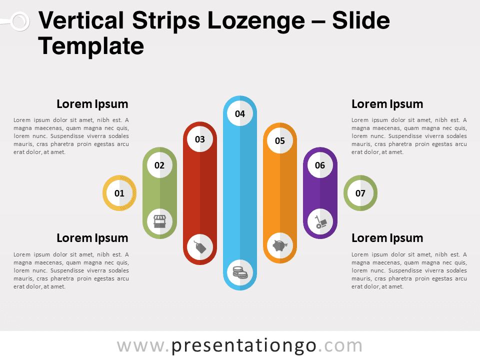 Lozenge de Tiras Verticales - Gráfico Gratis Para PowerPoint Y Google Slides