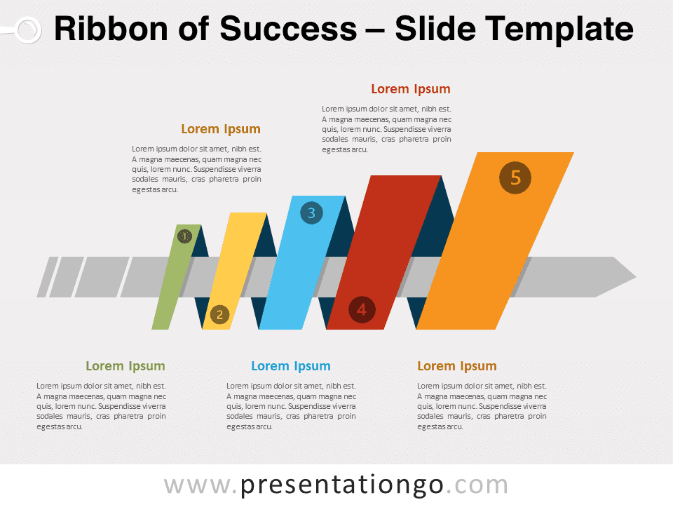 Cinta Del Éxito - Una Metáfora Visual de Progreso - Gráfico Gratis Para PowerPoint Y Google Slides