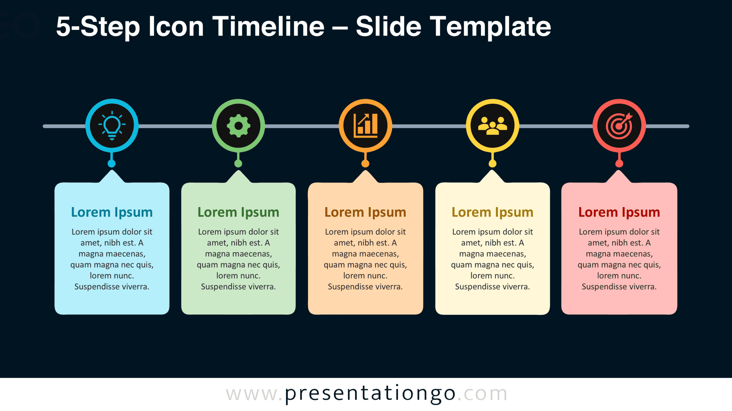 5-Step Icon Timeline for PowerPoint & Google Slides