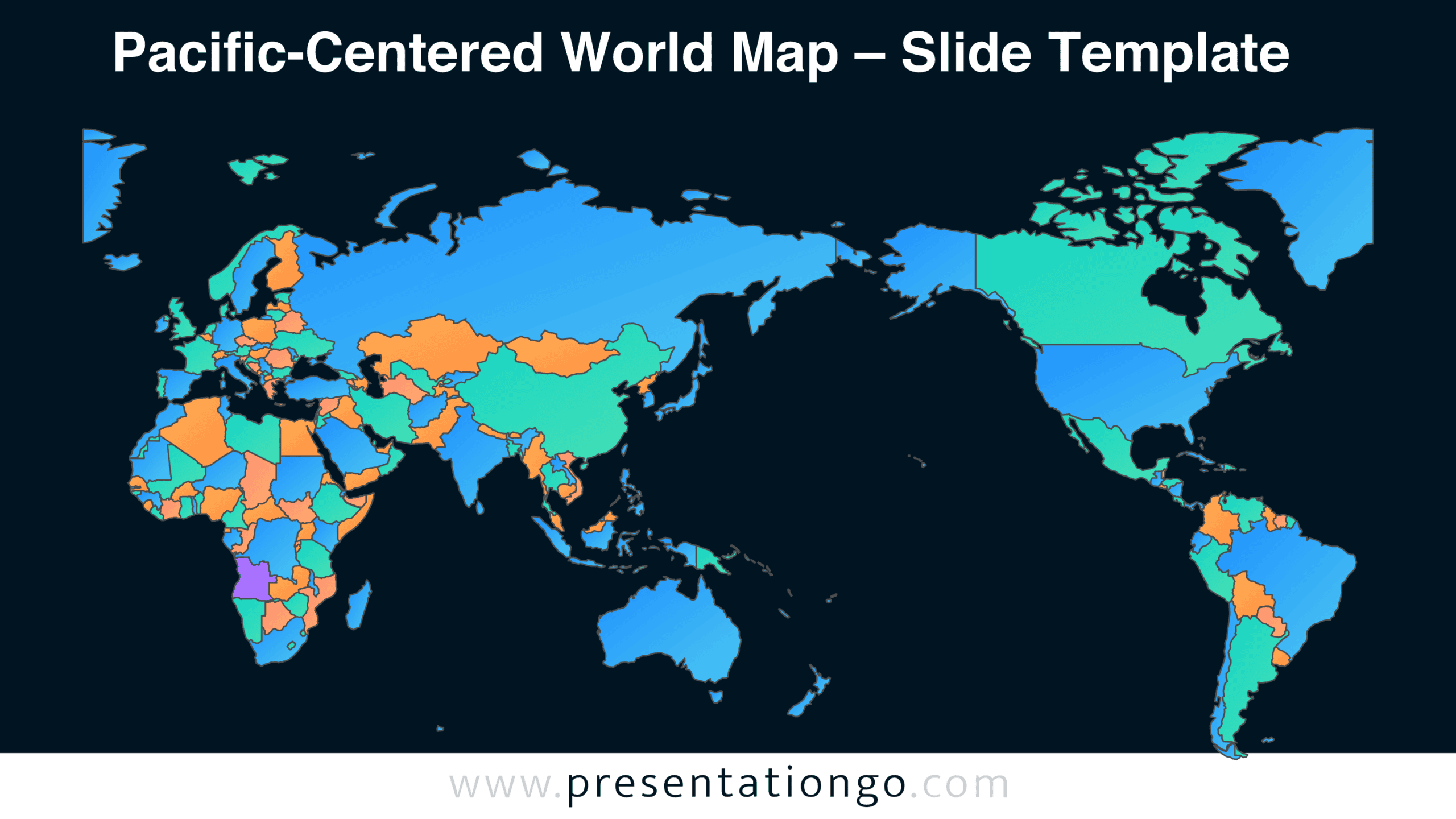 Pacific-Centered World Map for PowerPoint & Google Slides